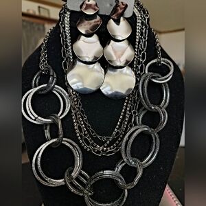 Paparazzi Silver Mirror Jewelry Set